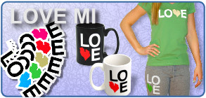 Love Michigan apparel, stickers and gifts