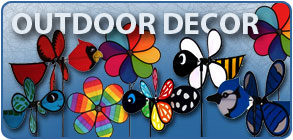 Yard spinners, windsocks, and banners