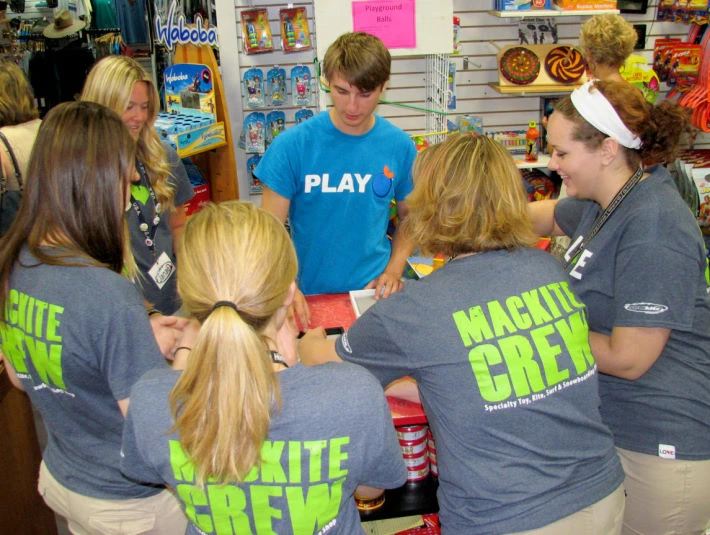 The MACkite crew gathers for a fun game